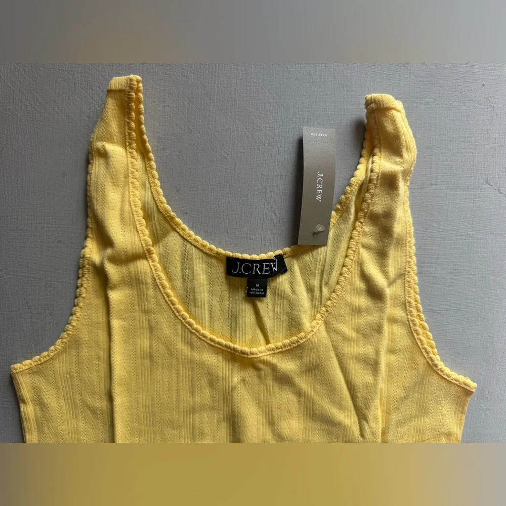NWT JCREW 100% Cotton Pointelle tank top in Lemon Zest